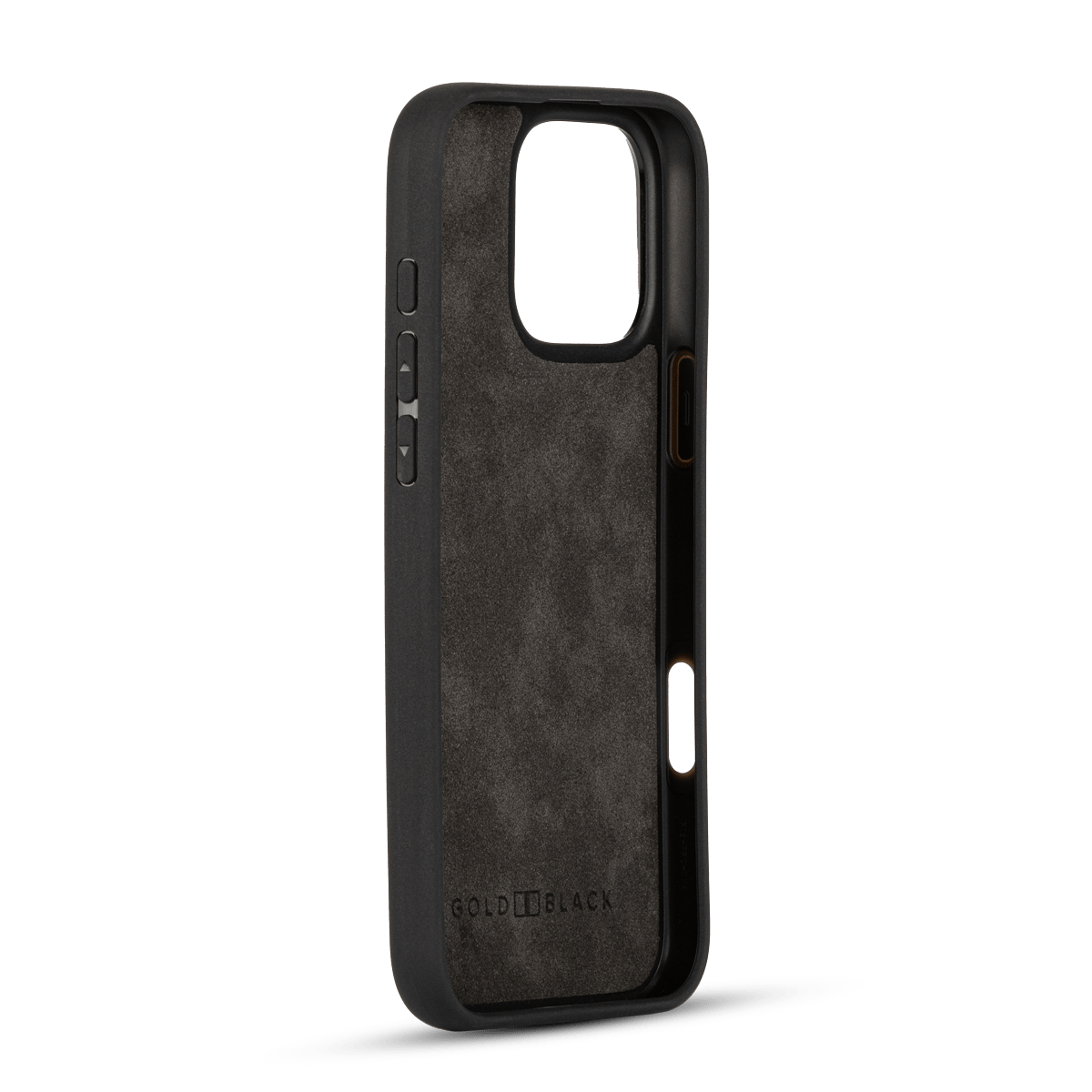 iPhone 16 Pro Max Lederhülle Milano - Design blau mit Fingerschlaufe - GOLDBLACKpremium