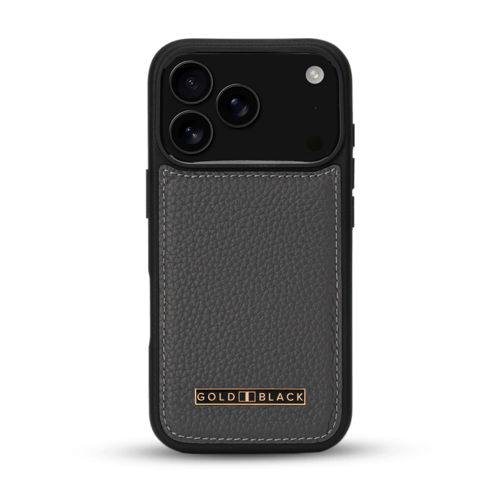 iPhone 17 Pro Lederhülle Nappa - MagSafe kompatibel - GOLDBLACKpremium