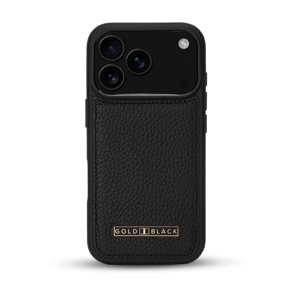 iPhone 17 Pro Lederhülle Nappa - MagSafe kompatibel - GOLDBLACKpremium