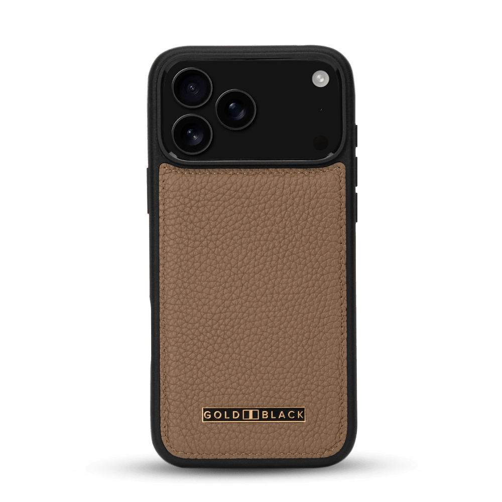 iPhone 17 Pro Max Lederhülle Nappa - MagSafe kompatibel - GOLDBLACKpremium