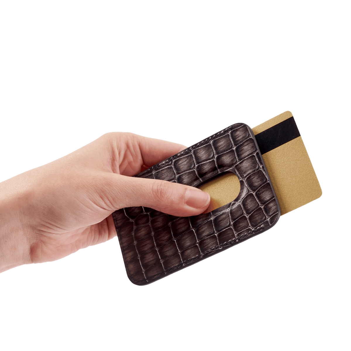 iPhone MagSafe Wallet Leder MILANO-Design Grau - GOLDBLACKpremium