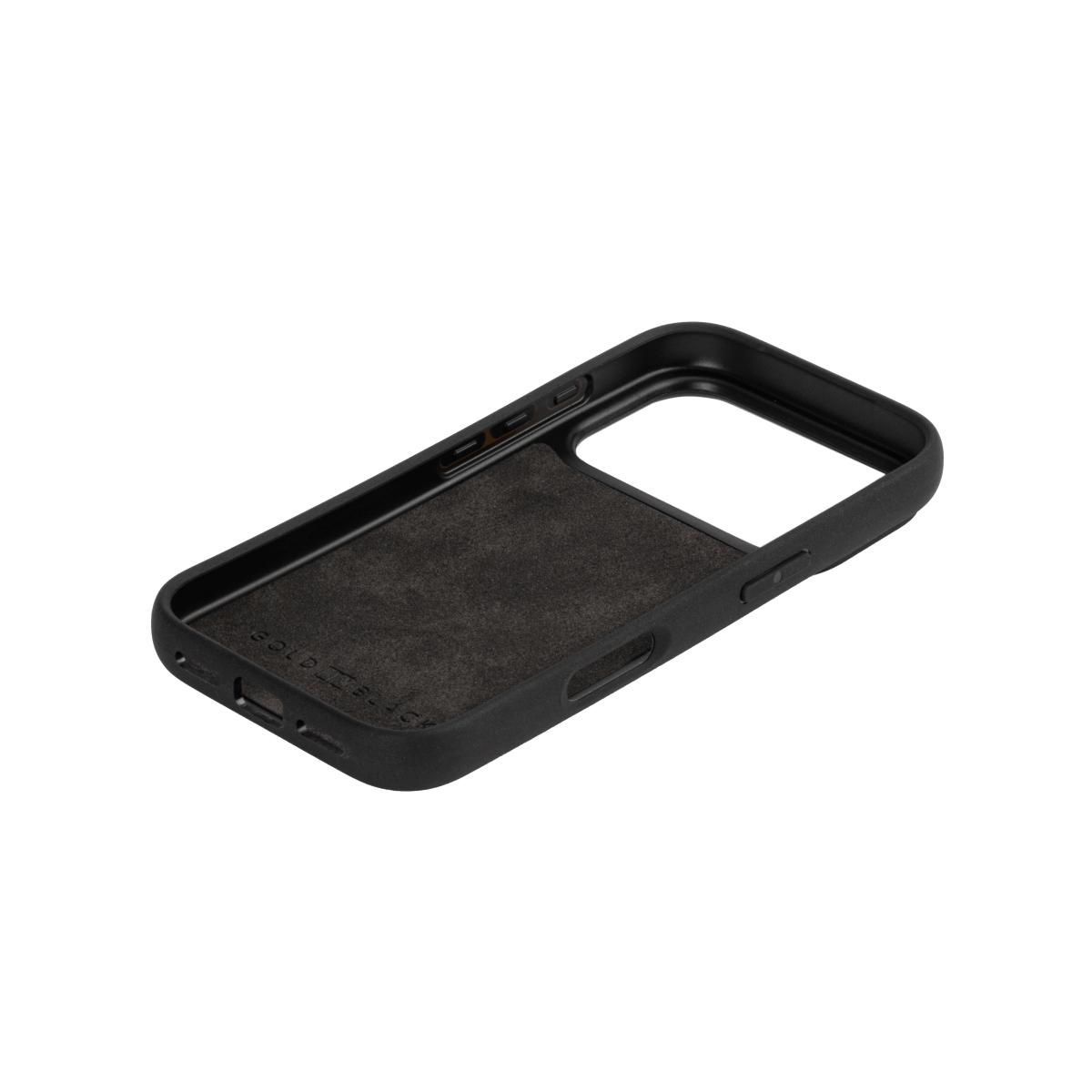 iPhone 17 Pro Lederhülle Nappa - mit Fingerschlaufe - GOLDBLACKpremium