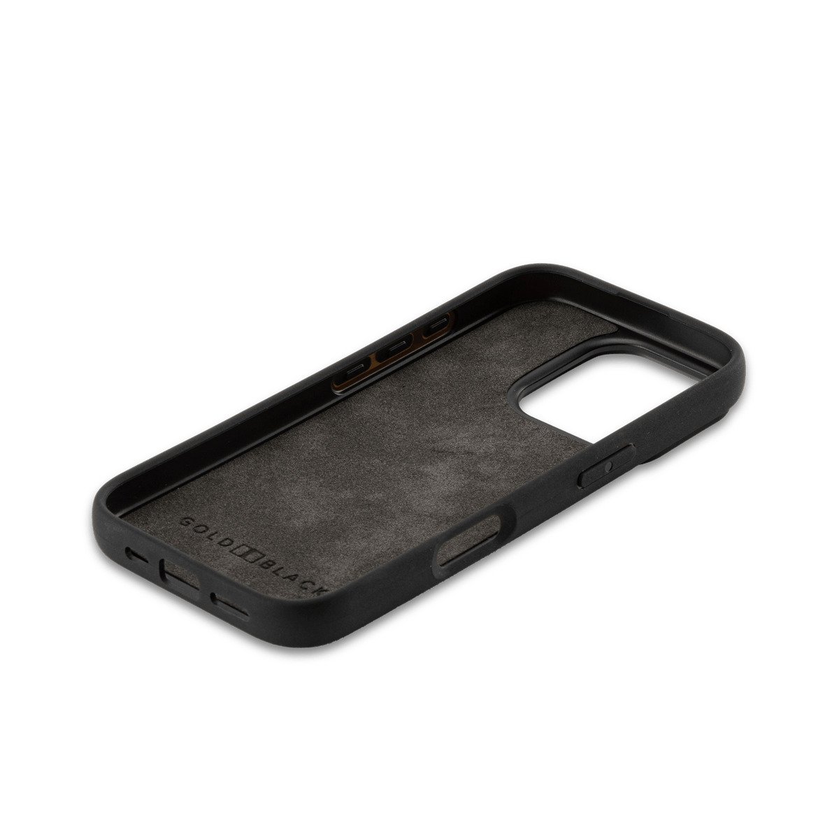 iPhone 16 Pro Lederhülle Luxe Suede Navy Blau - GOLDBLACKpremium