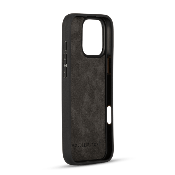 iPhone 16 Pro Max Lederhülle Milano - Design grau - GOLDBLACKpremium