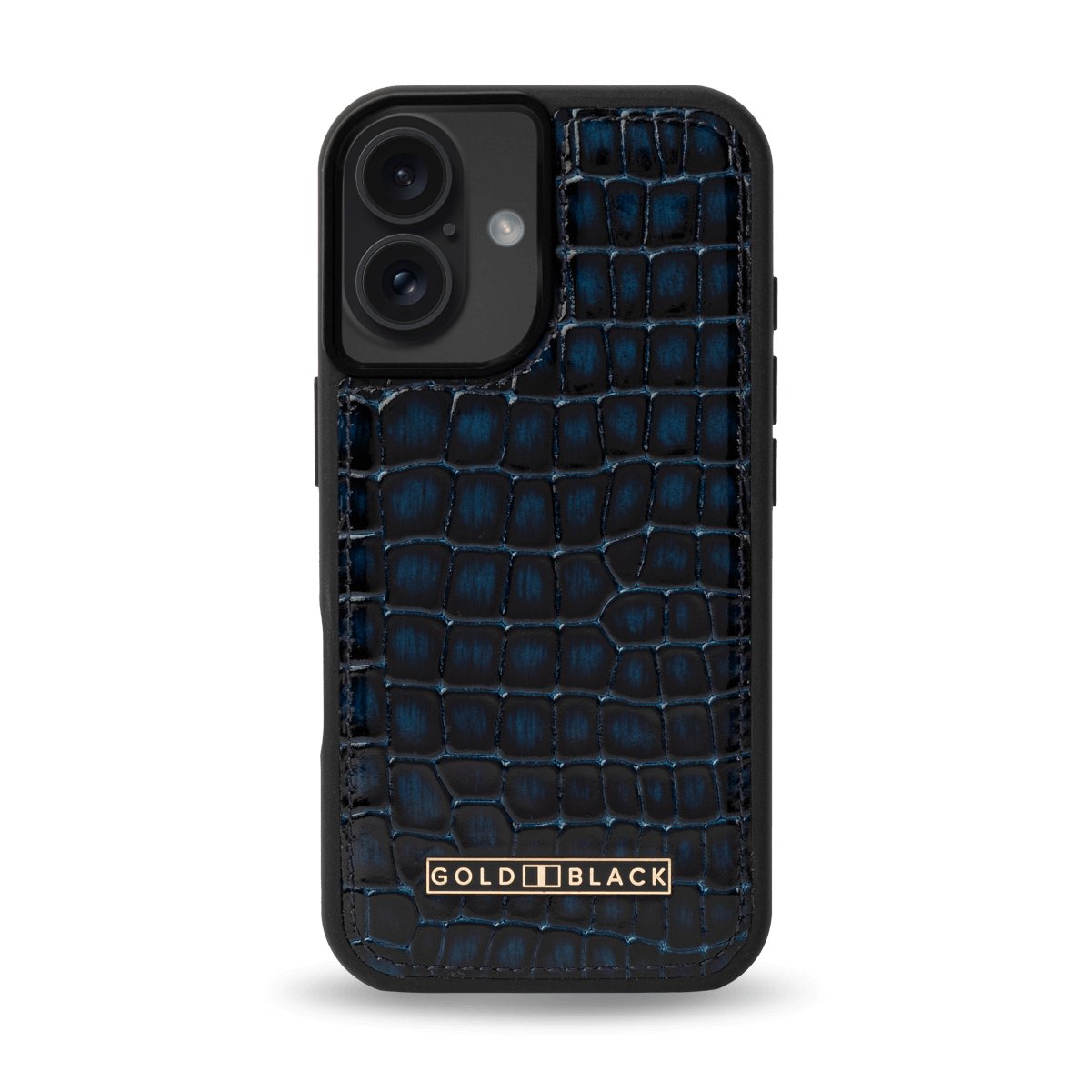 iPhone 16 Lederhülle Milano-Design blau