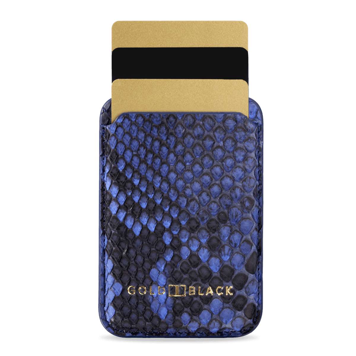 iPhone MagSafe Wallet Pythonleder Blau - GOLDBLACKpremium