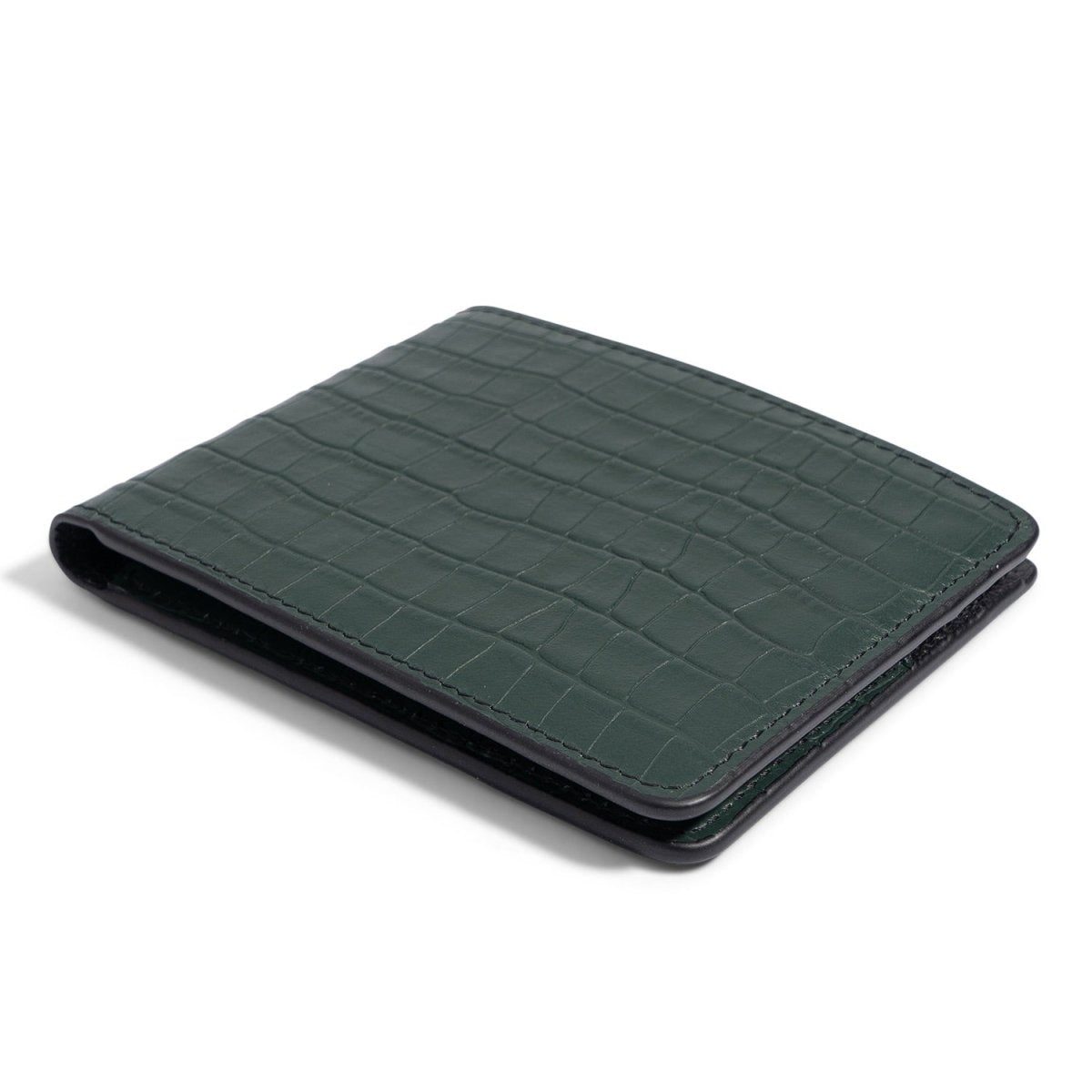 Geldbörse CrocPrestige aus echtem Leder in grün - GOLDBLACKpremium