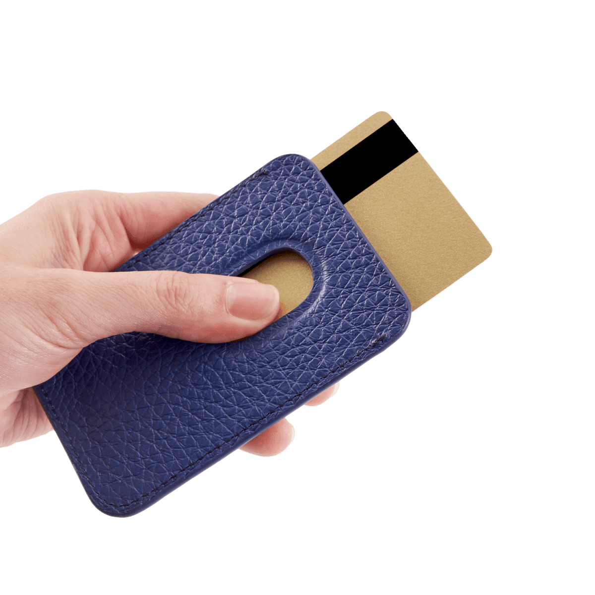 iPhone MagSafe Wallet Leder Nappa Blau - GOLDBLACKpremium