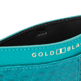 Royal Kartenetui Krokodilleder Turquoise Blau Limited Edition - GOLDBLACKpremium