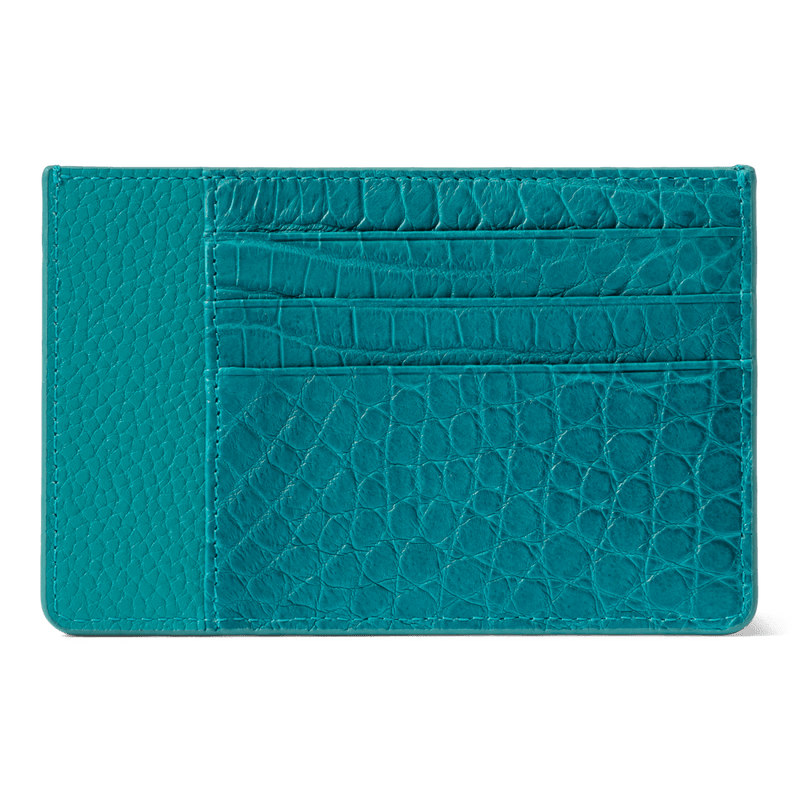 Royal Kartenetui Krokodilleder Turquoise Blau Limited Edition - GOLDBLACKpremium