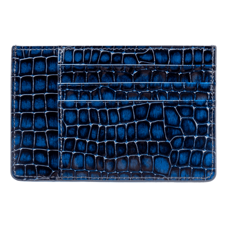 Royal Kartenetui Leder MILANO-Design Blau - GOLDBLACKpremium