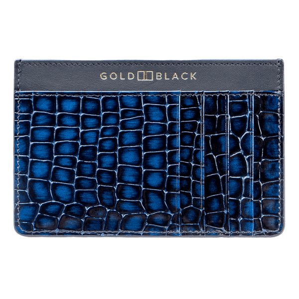 Royal Kartenetui Leder MILANO-Design Blau - GOLDBLACKpremium