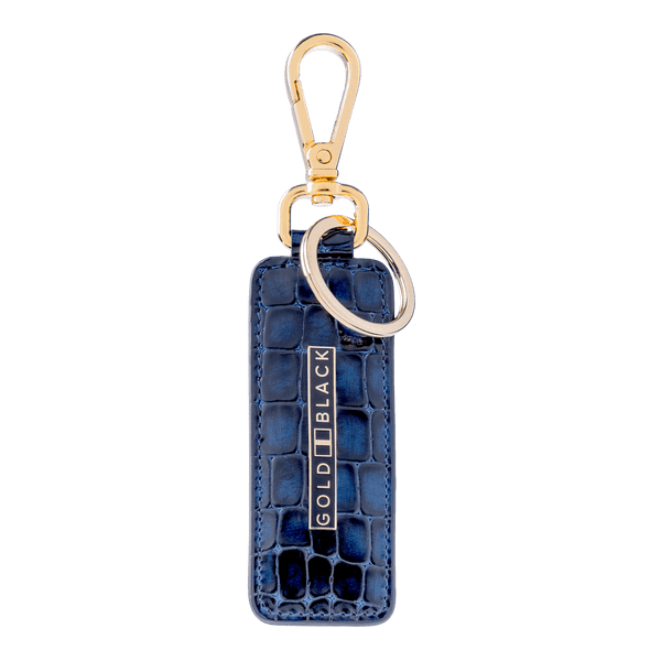 Schlüsselanhänger Leder Milano-Design Blau - GOLDBLACKpremium