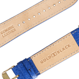Apple Watch Leder Armband Nappa blau (Adapter gold) - GOLDBLACKpremium