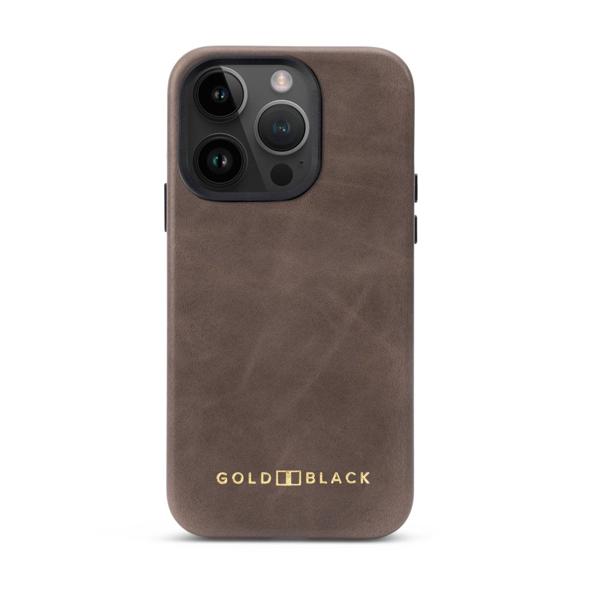 iPhone 15 Pro Lederhülle Luxe taupe mit MagSafe - GOLDBLACKpremium
