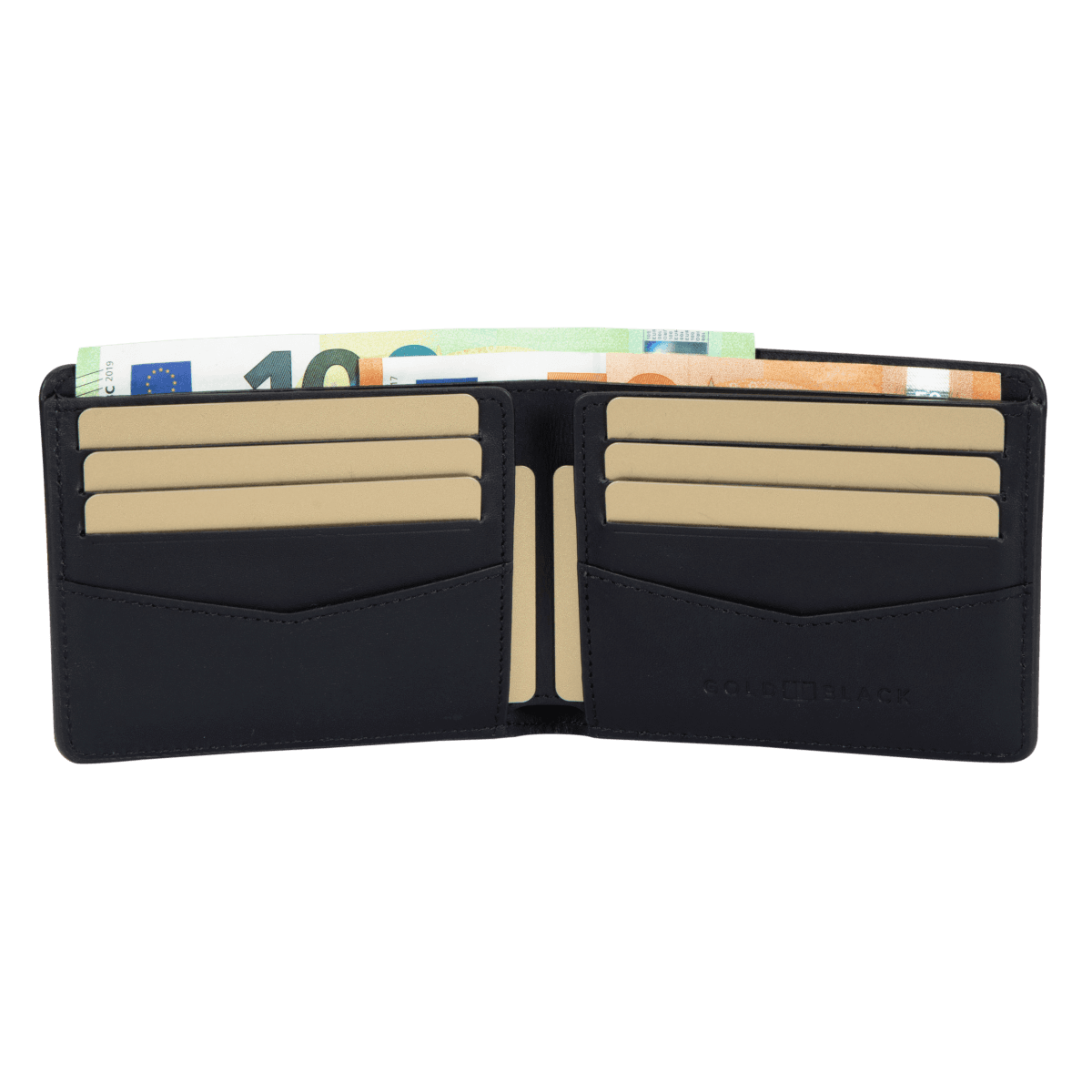 Geldbörse GM Leder Nappa Blau - GOLDBLACKpremium