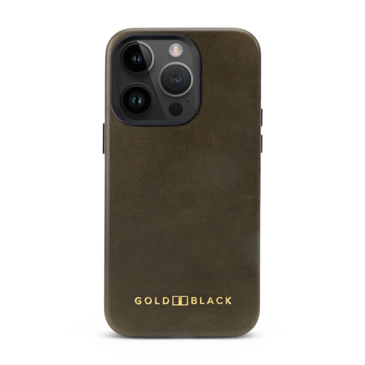 iPhone 15 Pro Lederhülle Luxe grün mit MagSafe - GOLDBLACKpremium
