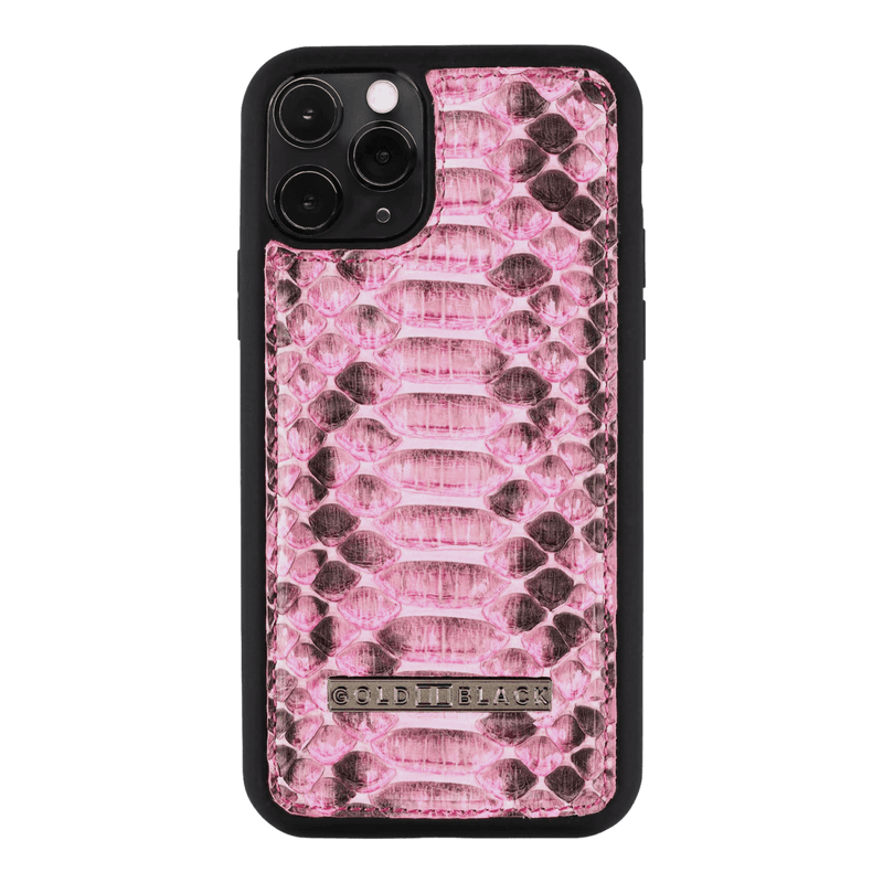 iPHONE 11 PRO LEDERHÜLLE PYTHON PINK - GOLDBLACKpremium