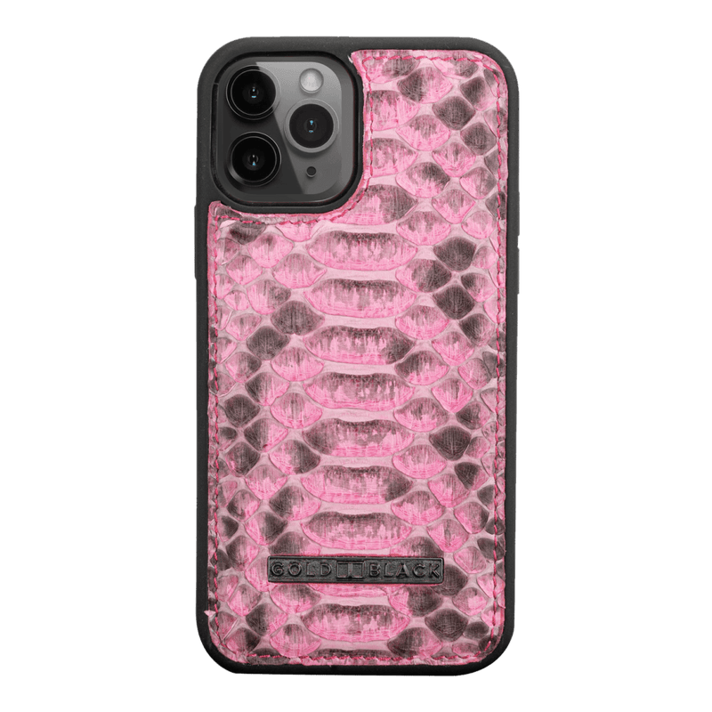 iPhone 12 / 12 Pro Lederhülle Python Pink - GOLDBLACKpremium