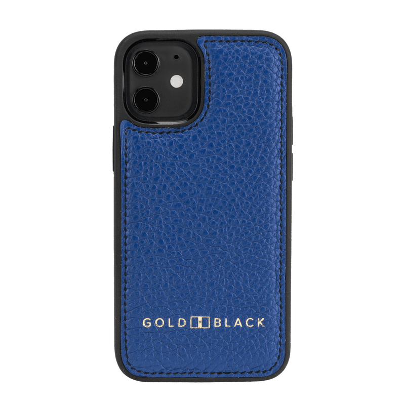 iPhone 12 Mini Lederhülle Nappa Blau - GOLDBLACKpremium